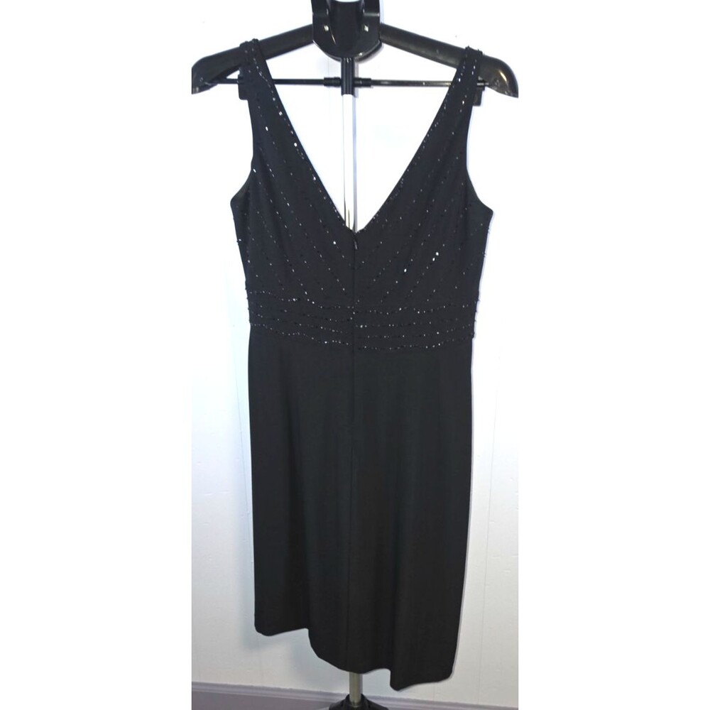 Jones Wear Dress Little Black Dress Beaded Zipper Back Size 12 Cocktail Party